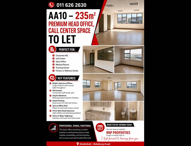 Office property to rent in ANDERBOLT